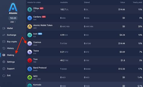 Atomicwallet: Staking options in Atomic Wallet.